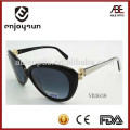 lady top quality fashion sunglasses with metal flower decorated hinge